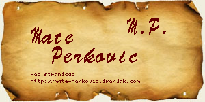 Mate Perković vizit kartica